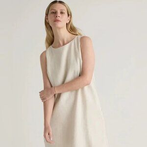 Zara Linen Blend Minimalist Sleeveless Shift Dress Women's Size Large